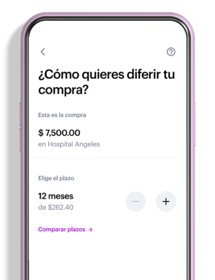 Fotografía de un smartphone con la app Nu abierta en la sección para diferir compras