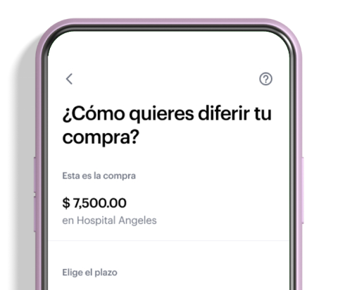 Fotografía de un smartphone con la app Nu abierta en la sección para diferir compras